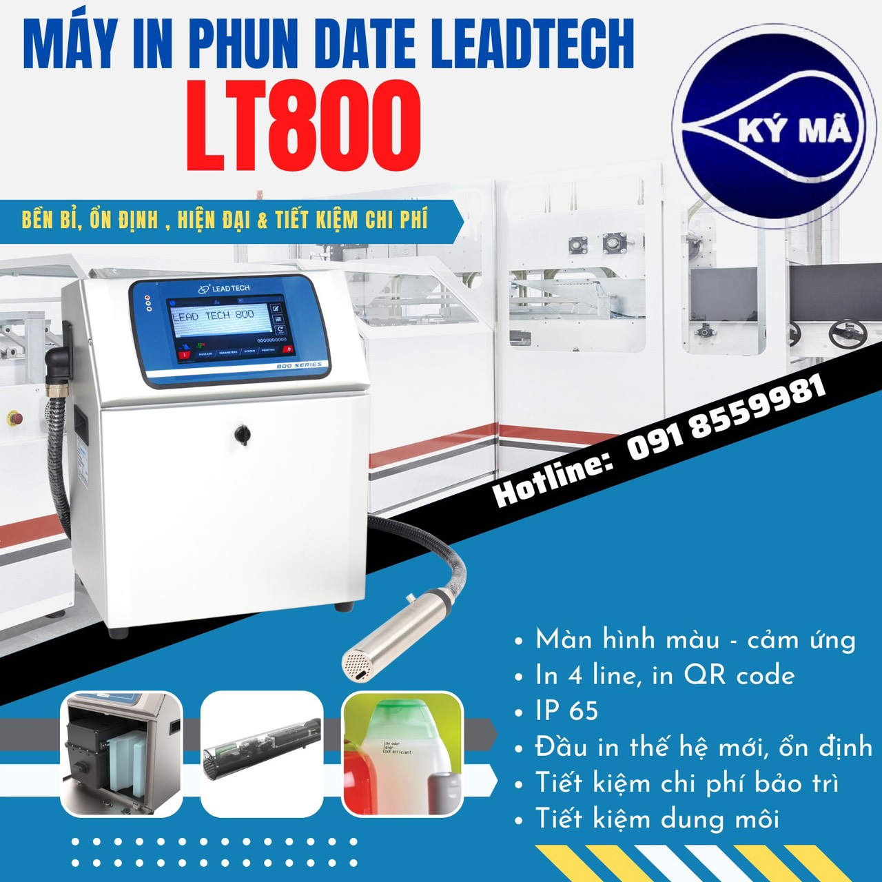máy in phun Lead Tech LT800 - Mực In Ký Mã - Công Ty TNHH Thương Mại Và Dịch Vụ Kỹ Thuật Ký Mã